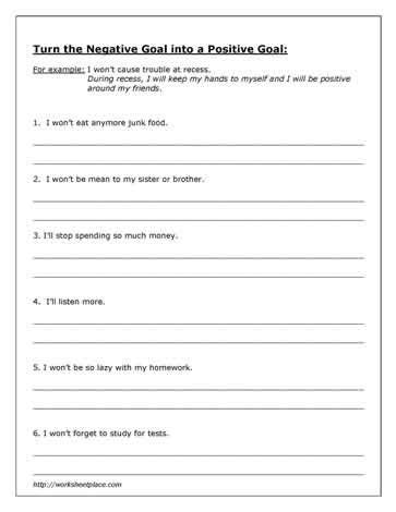 Therapy Goal Setting Worksheet