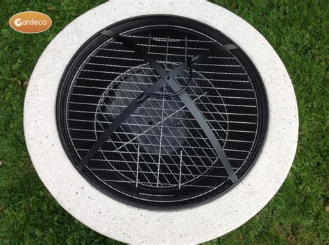 Features mgo round garden fire pit fire bowl t 0.6mmcoated by black 6008451 heat resisting paint MGO Marbella round garden fire pit | Patio Life