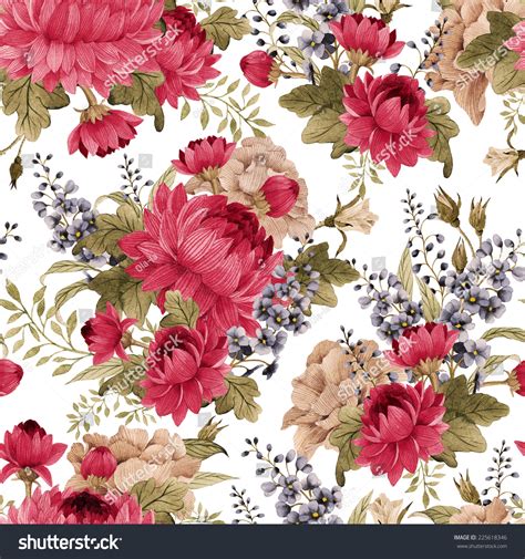 Find the perfect chrysanthemum flower stock illustrations from getty images. Seamless Floral Pattern Roses With Chrysanthemum And ...