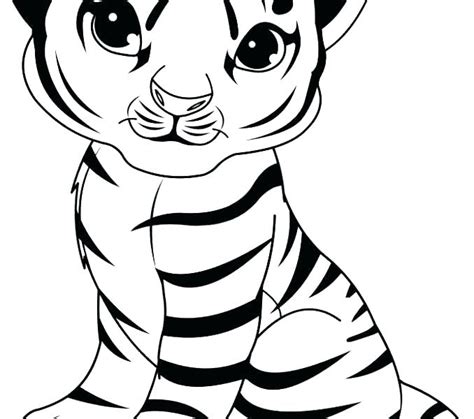 Cartoon tiger coloring page from tigers category. Cute Tiger Drawing | Free download on ClipArtMag