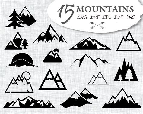 MOUNTAINS SVG, mountain svg, camping svg, mountain silhouette, mountain clipart, mountain vector ...