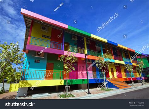 Multi Colored Houses In Pattaya Thailand Stock Photo 111033812