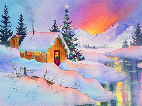 Christmas Cabin By Teresa Ascone Teresa Ascone Ascone Canvas Prints