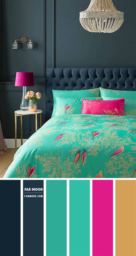 Navy Blue And Green Bedroom Colour Scheme