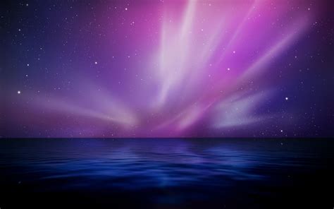 Aurora Horizon Sky Purple Sky Wallpaper