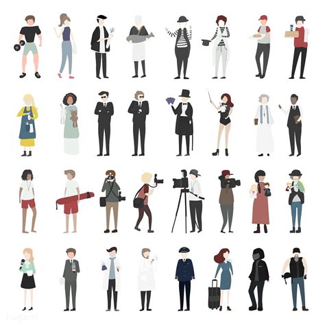 Vector Set Of Illustrated People Premium Image By