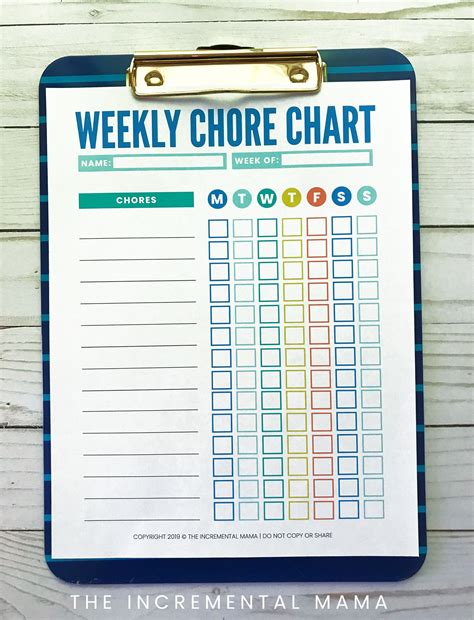 Printable Customizable Chore Chart Template Printable Templates