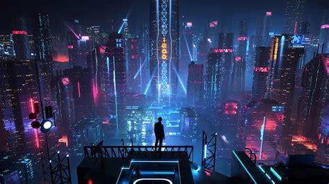 Sci Fi City Buildings Night Cityscape 4k 142 Wallpaper