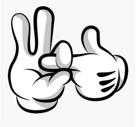 Middle Finger Cartoon Png Outline Mickey Mouse Middle Finger Png