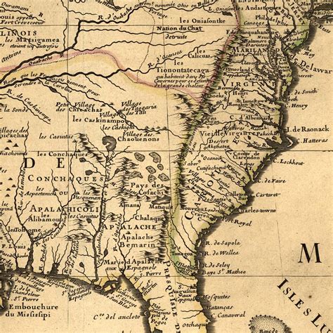 1703 New World Spanish Colonies Historic Exploration Map Franklin Mint