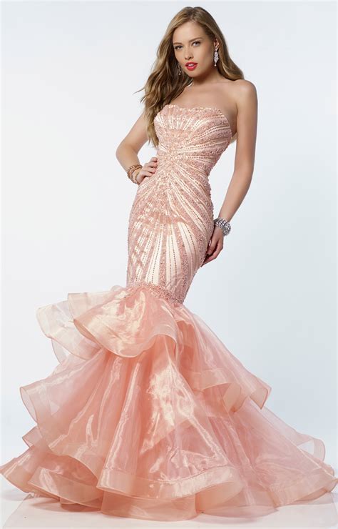 Alyce Paris 6759 Strapless Organza Mermaid With Ruffle Skirt Prom Dress