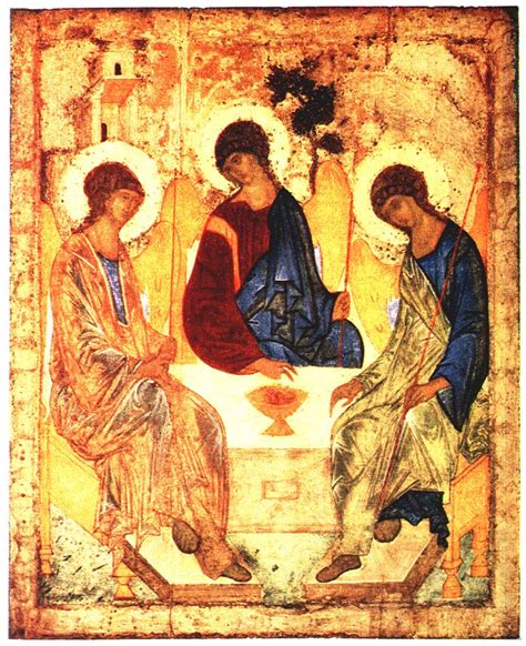 Andrei rublev's holy trinity which is also called the hospitality of abraham is shown in this legacy icon's video. Enter the Bible - Images: Angels at Mambre (Holy Trinity) Rublev
