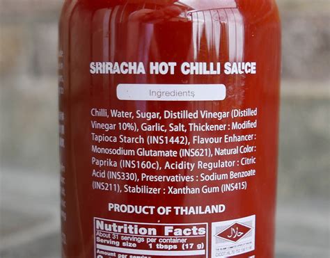 34 Sriracha Sauce Ingredients Label Labels For Your Ideas