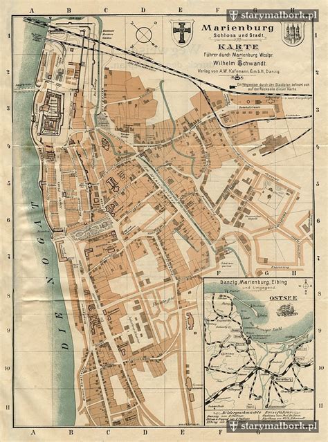 Stary Malbork Plan Malborka Z 1908 Roku W Dzienniku Bałtyckim