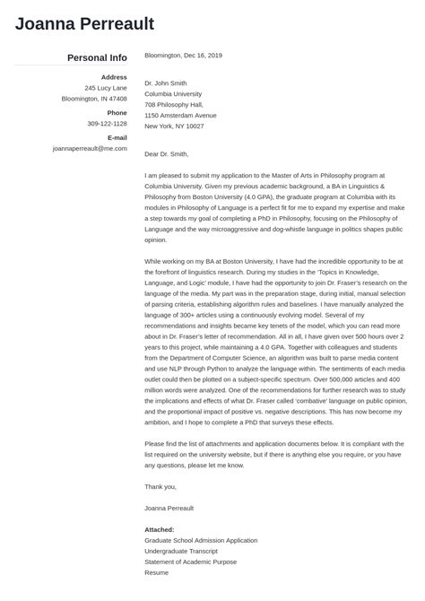 Cover Letter For Graduate School Application—examples And Tips