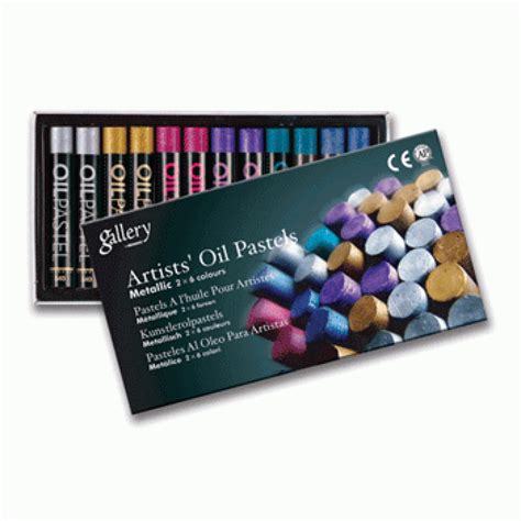 Mungyo Oil Pastel Crayons Set Of 12 Assorted Metallic Mop 12 M Hndmd