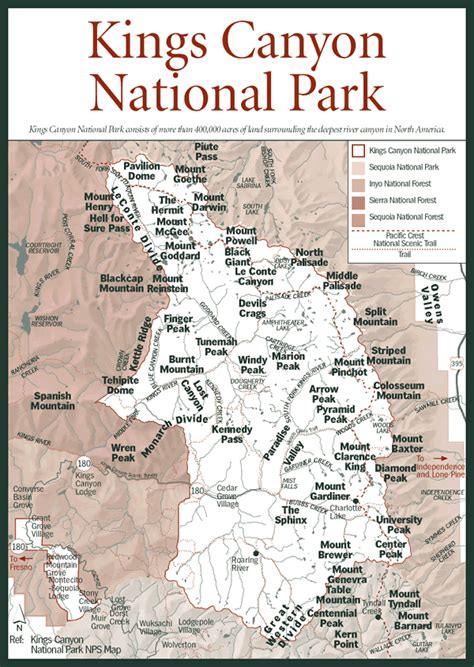Sherpa Guides California Sierra Nevada Kings Canyon National Park Map