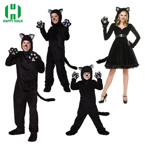 Halloween Adult Black Cat Costume For Men Women Cosplay Costumes
