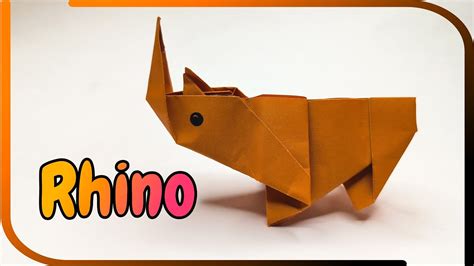 Easy Origami Rhino Diy Paper Rhino Tutorial Youtube