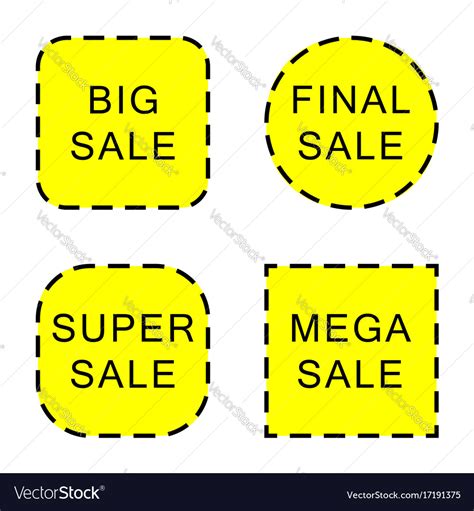 Set Sale Stickers And Labels Isolated On White Vector Image