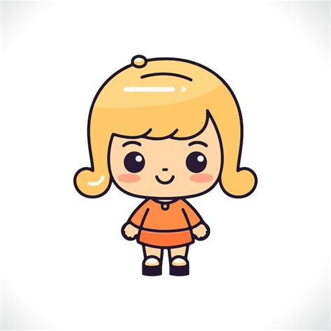 Premium Vector Cute Girl Cartoon Vector Illustration