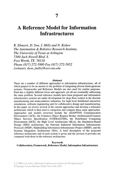 Pdf A Reference Model For Information Infrastructures