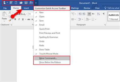Customize Quick Access Toolbar In Microsoft Office Wikigain