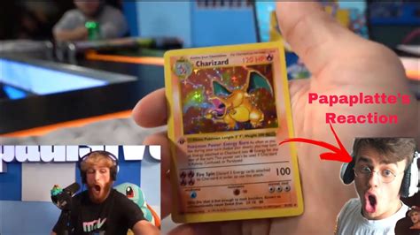 Logan paul reportedly wore a $1 million usd 'pokémon' card to his fight with floyd mayweather: Logan Paul gets Papaplatte a 50.000€ Pokemon Card + Papaplatte's Reaction - YouTube