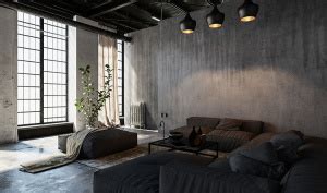 Living Room With Modern Concrete Design 300x177 