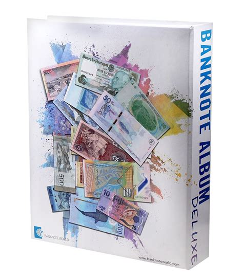 Banknote World Deluxe Currency Collecting Album With 300 Built In Clear