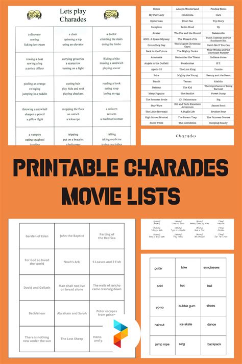 Best Images Of Printable Charades Movie Lists Charades Movie Ideas