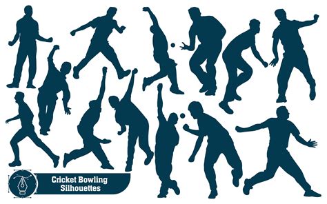 Cricket Player Bowling Silhouettes Graphic By Adopik · Creative Fabrica