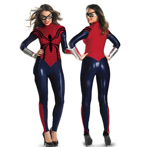Halloween Adult Spiderman Leotard Cosplay Costume Sexy Female Super