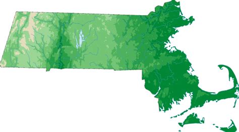 Massachusetts Elevation Map