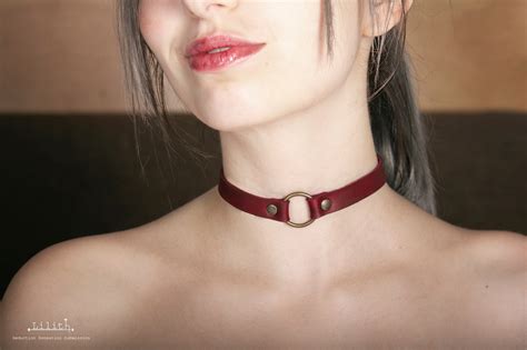BDSM day collar. Slave collar. Submisseve collar. RED. | Etsy