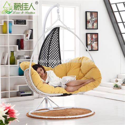 Aphka delivery time swing chair modern style multicolor pe rattan indoor hanging swing chair. small gardens hanging hammock chairs | Indoor Rattan ...