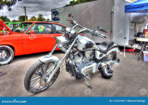 Modern American Custom Painted Victory Motorcycle Editorial Stock Image