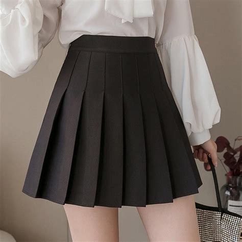 High Waisted Pleated Skirt Pleated Shirt Black Pleated Skirt Outfit