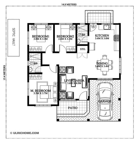 Modern House Design With Three Bedrooms And Two Toilet And Baths