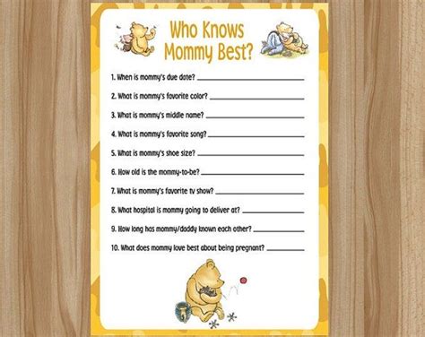 Winnie The Pooh Baby Shower Game Winnie The Pooh Baby Shower Etsy