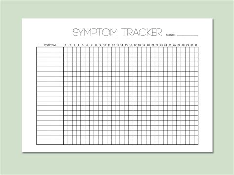 Free Printable Symptom Tracker Printable