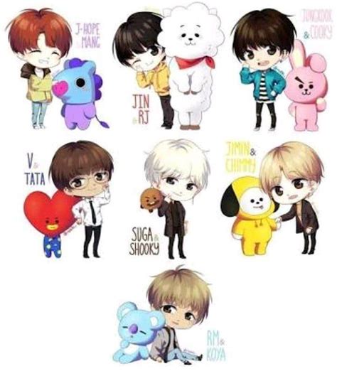 Bt21 are a group of animated characters created by bts in september 2017. Bt21 And Bts Members - Korean Idol