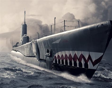 War Art Submarine On The Prowl Submarine Prowl War Art Wwii Hd Wallpaper Peakpx