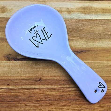 Ceramic Spoon Rest Food Is Love Heart Cooking Etsy Ceramic Spoon