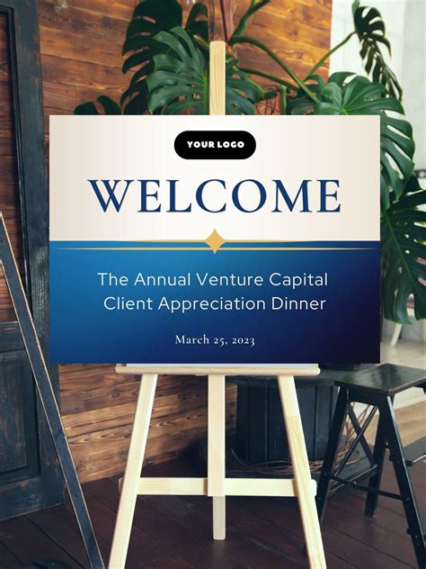 Corporate Event Welcome Sign Canva Templates Event Signage Template