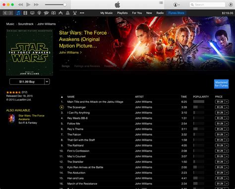 Star Wars The Force Awakens Soundtrack Now Available In Itunes And On