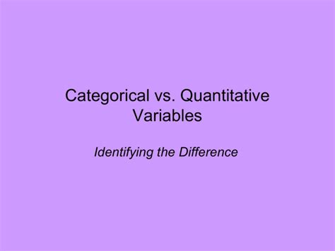 Categorical And Quantitative Variables
