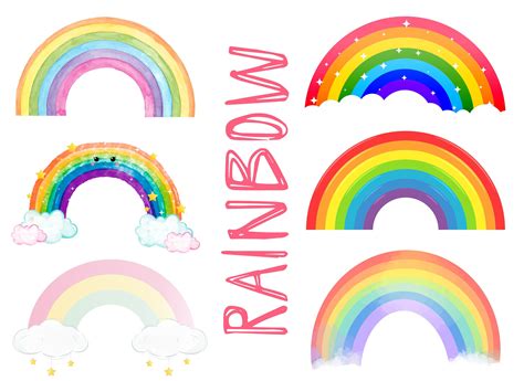 Rainbow Clipart Rainbow Png Pastel Rainbow Digital Clip Art Set