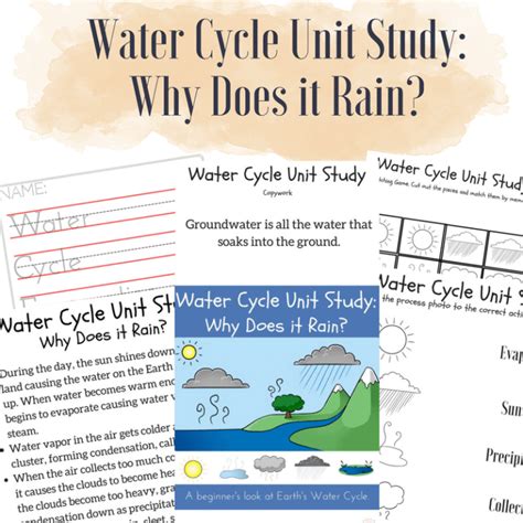 Water Cycle Unit Study Why Does It Rain Activities Experiment And Ebook