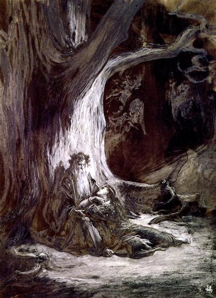 Vivien And Merlin Gustave Dore